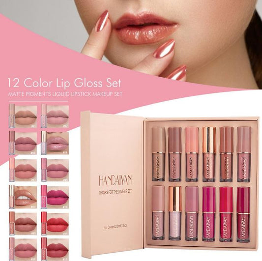 12 Colors Matte Liquid Lipstick Set
