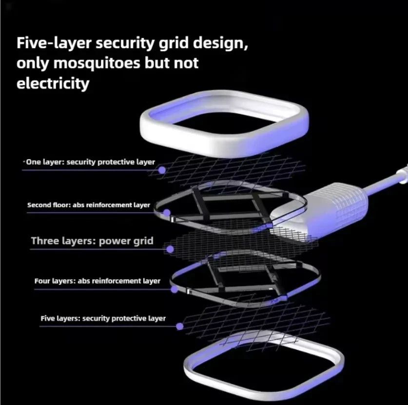 USB Mosquito Swatter Trap Electric Shock Mini Fly Bug Zapper UV Light Portable
