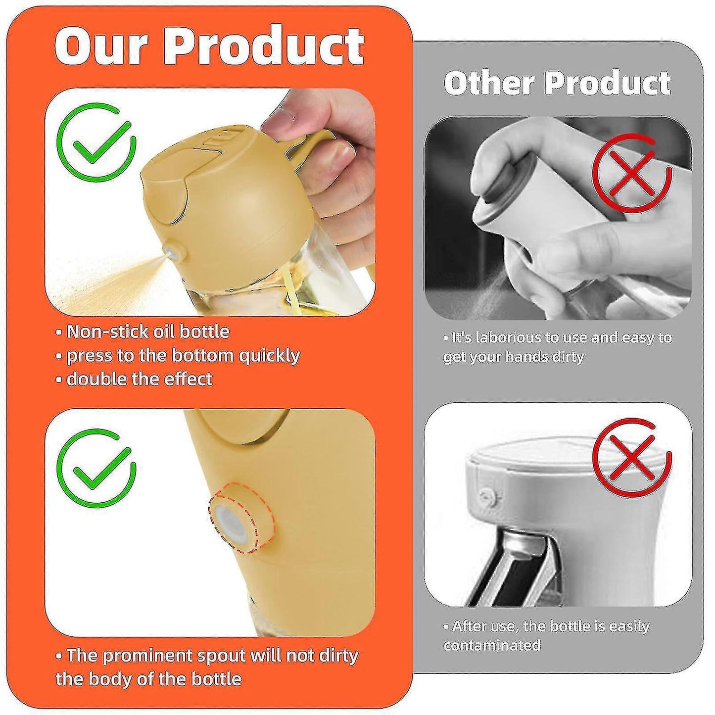 2 in 1 Oil Sprayer And Dispenser Bottle