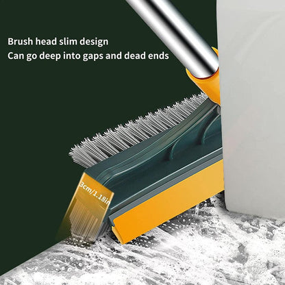 2 in 1 Bathroom Long Handle Brush Toilet Bath Cleaning Tools Hard-bristled