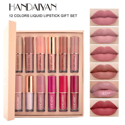 12 Colors Matte Liquid Lipstick Set