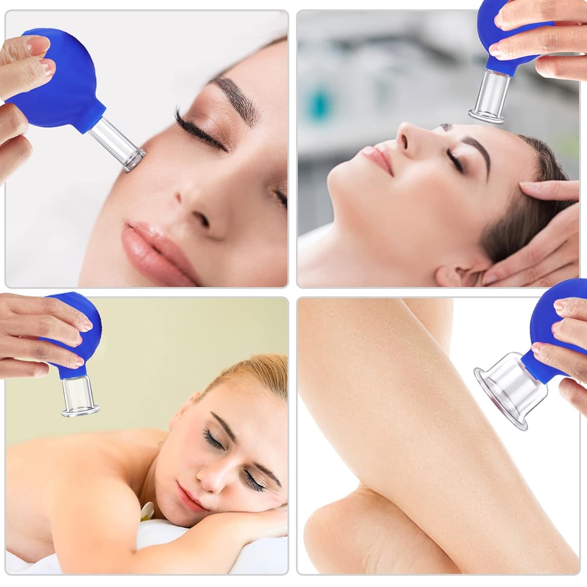 4 Cups Anticellulite Medical Glass Facial & Body Vacuum Therapy
