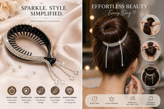 Elegant Glitter Rhinestone Ponytail Hair Styling Tools Hair Accessories