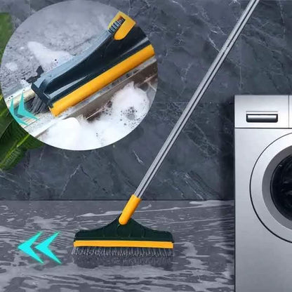 2 in 1 Bathroom Long Handle Brush Toilet Bath Cleaning Tools Hard-bristled