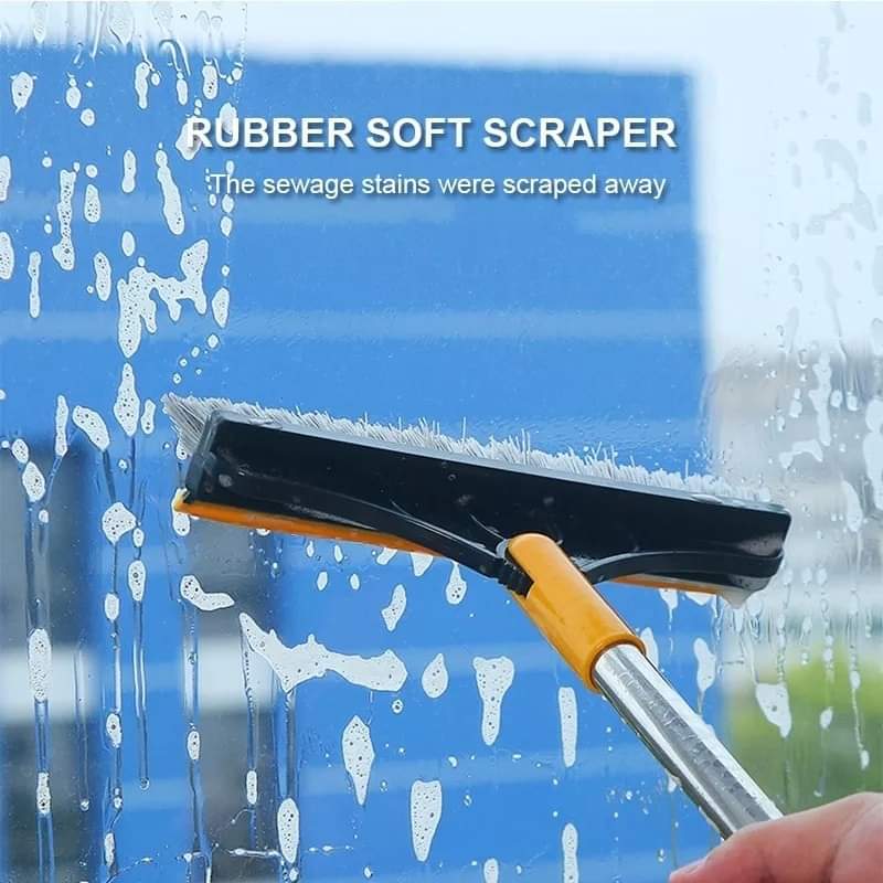 2 in 1 Bathroom Long Handle Brush Toilet Bath Cleaning Tools Hard-bristled