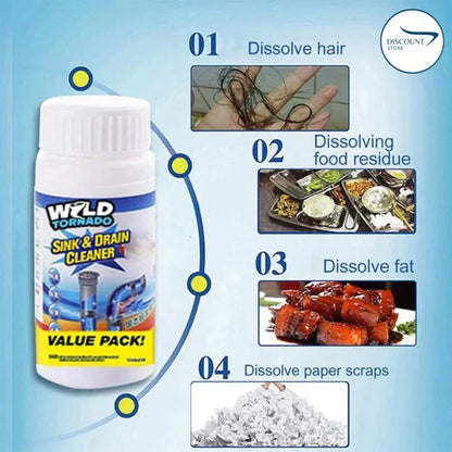 Powerful drainage Sink Cleaner with Premium Deep Cleaning Powder Formula