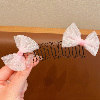 GIRLS FLOWER BOW HAIR COMB (PACK OF 4)