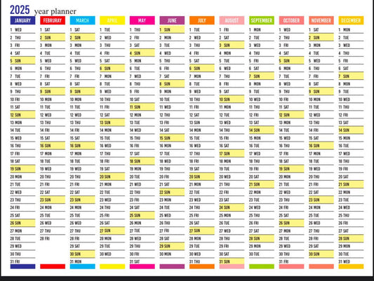 2025 Annual Planner Sticker