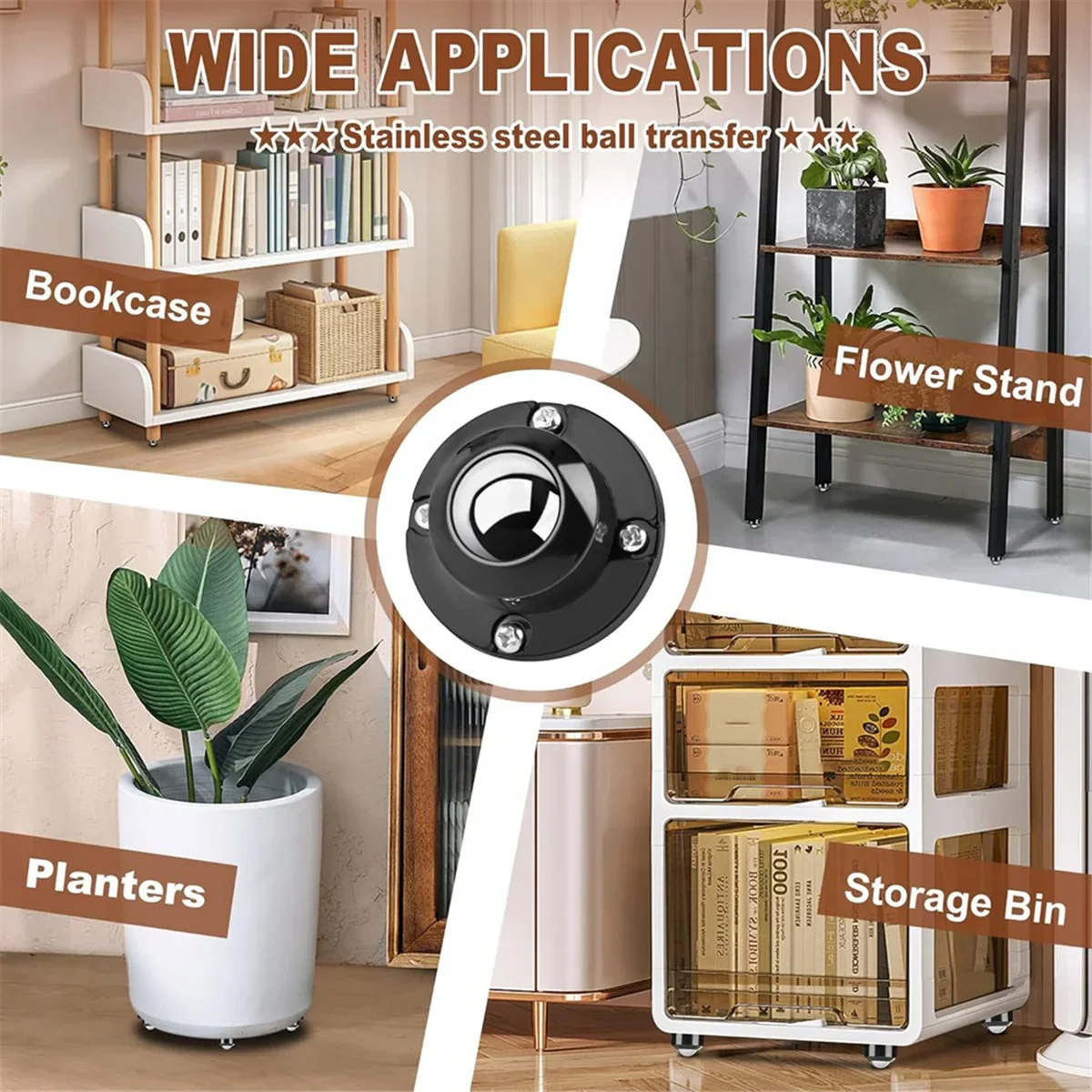 Furniture Wheels, 360º Rotating, Paste on Furniture, Oven, HOME & KITCHEN items | Buy 1 Get 1 Free Offer For Today Only.