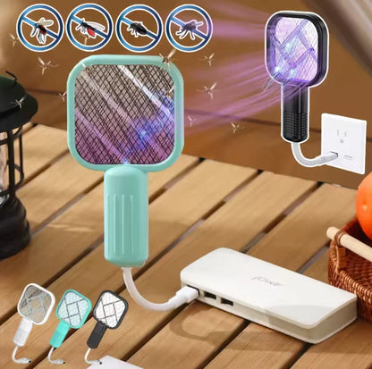 USB Mosquito Swatter Trap Electric Shock Mini Fly Bug Zapper UV Light Portable