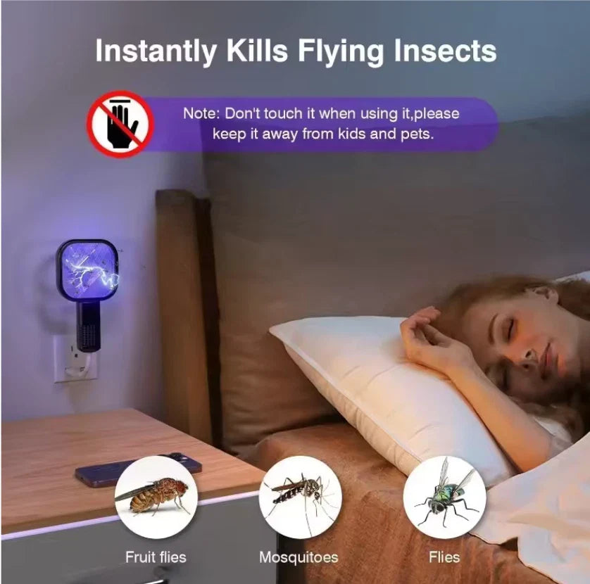 USB Mosquito Swatter Trap Electric Shock Mini Fly Bug Zapper UV Light Portable